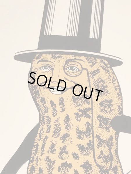 90年代頃の企業キャラクターのミスターピーナッツのビンテージの看板