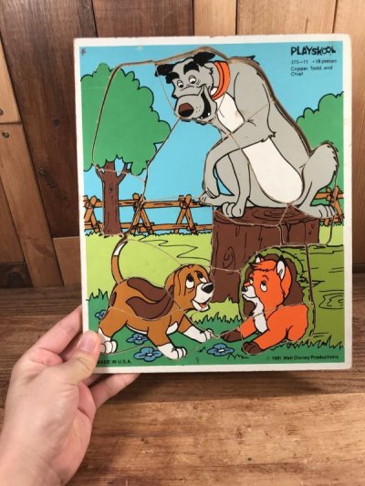 画像3: Playskool Disney “The Fox and the Hound” Wood Puzzle　きつねと猟犬　ビンテージ　ウッドパズル　ディズニー　80年代