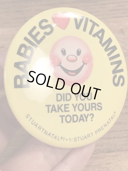 70年代頃の企業物のスマイルのビンテージの缶バッチ