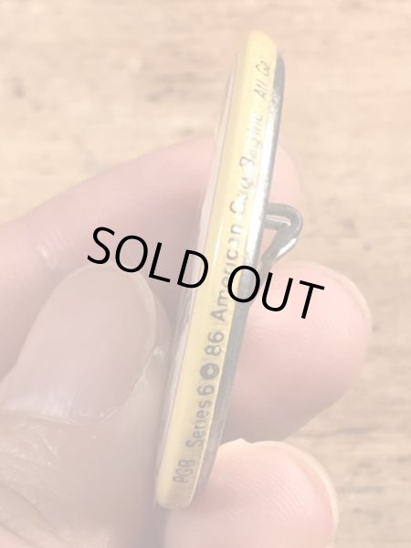 80年代頃のメッセージとスマイルが描かれたビンテージの缶バッチ