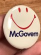 70年代頃のMcGovernのスマイルフェイスのビンテージの缶バッジ