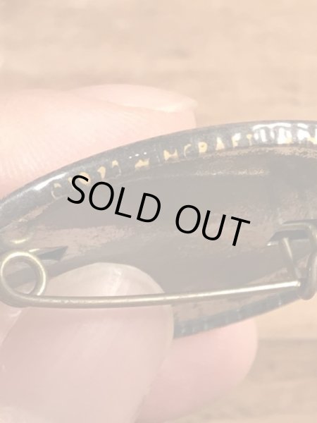 70’sのスマイルフェイスのキャラクターのヴィンテージの缶バッチ