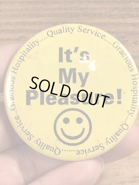 70年代頃の企業物のスマイルのビンテージの缶バッチ