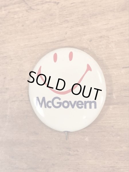 70’sのMcGovernのスマイルのヴィンテージの缶バッチ