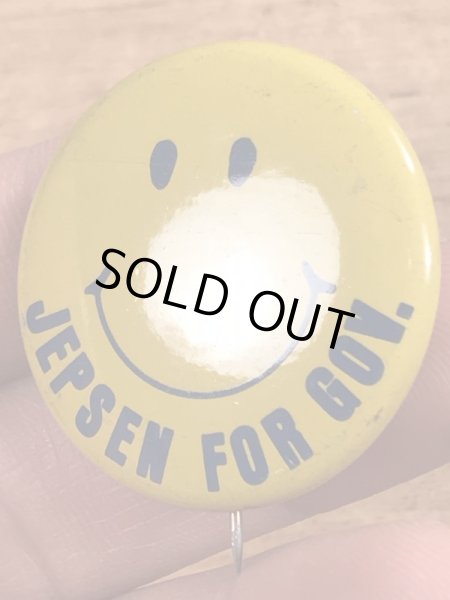 ’sのJepsen For Gov.のスマイルフェイスのヴィンテージの缶バッチ