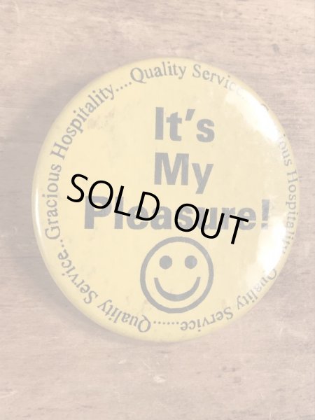 70年代頃の企業物のスマイルのビンテージの缶バッチ