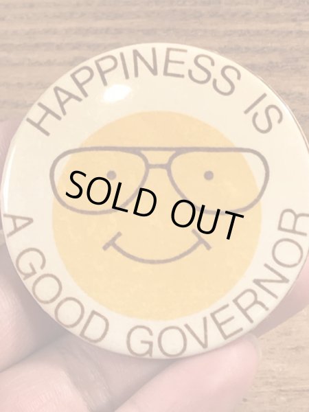 80年代頃の選挙時のスマイルのビンテージの缶バッチ