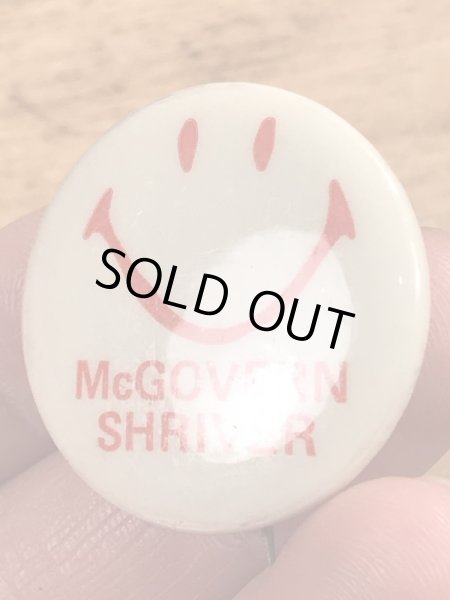 70’sの選挙時のスマイルフェイスのヴィンテージの缶バッチ