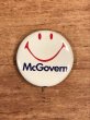 70年代頃のMcGovernのスマイルフェイスのビンテージの缶バッジ