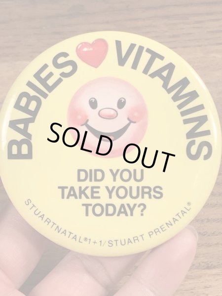 70年代頃の企業物のスマイルのビンテージの缶バッチ