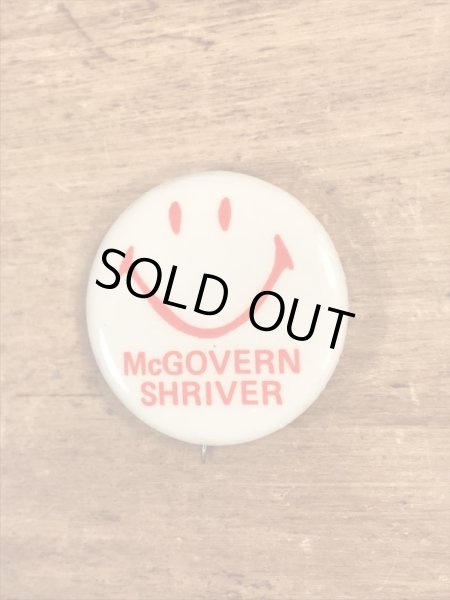 70’sの選挙時のスマイルフェイスが描かれたヴィンテージの缶バッチ