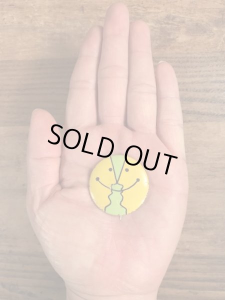 70’sの2トーンのスマイルフェイスのヴィンテージの缶バッチ