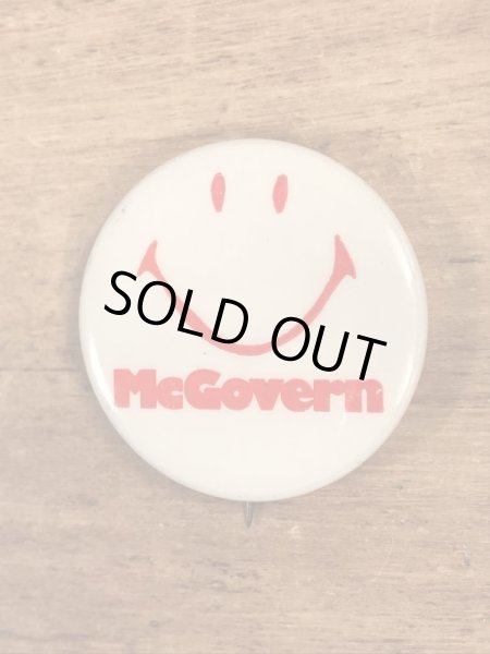 70’sの選挙時のスマイルが描かれたヴィンテージの缶バッチ