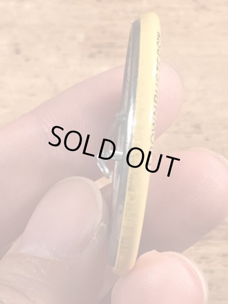 80’sのメッセージとスマイルが描かれたヴィンテージの缶バッジ