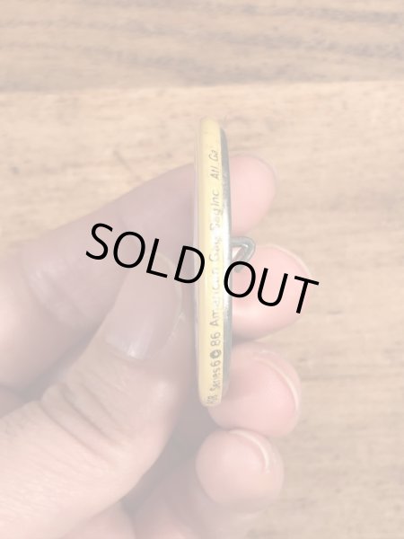 80年代頃のメッセージとスマイルが描かれたビンテージの缶バッチ