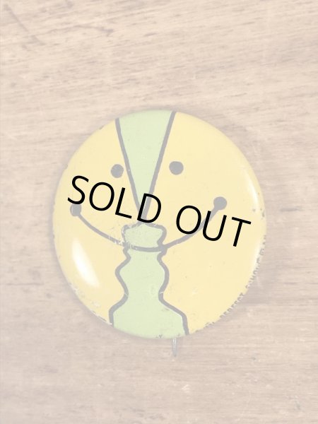 70’sの2トーンのスマイルフェイスのヴィンテージの缶バッチ