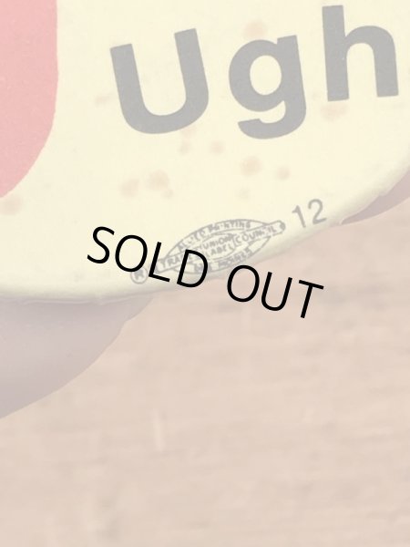 70年代頃のScabs Ugh!のスマイルのビンテージの缶バッジ