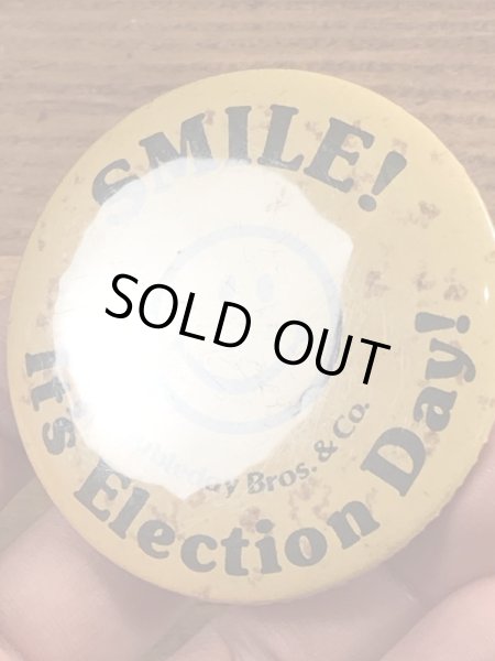 70’sの企業物のスマイルフェイスのヴィンテージの缶バッチ