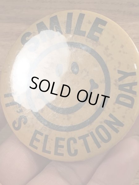 70’sの企業物のスマイルのヴィンテージの缶バッチ