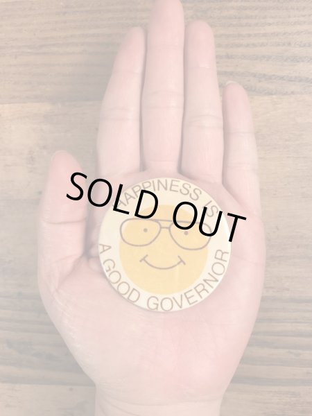 80年代頃の選挙時のスマイルのビンテージの缶バッチ