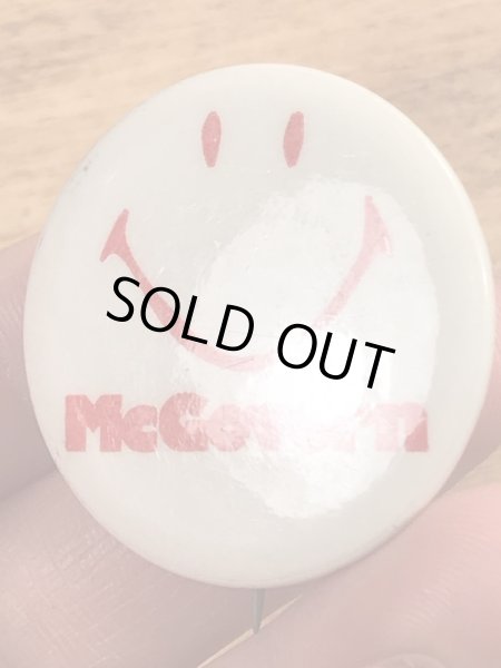 70’sの選挙時のスマイルが描かれたヴィンテージの缶バッチ