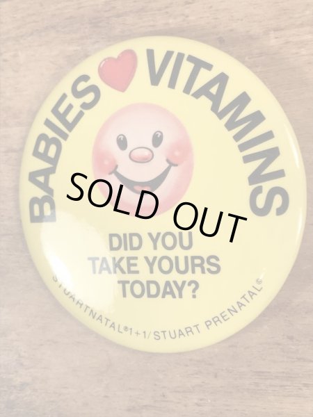 70’sの企業物のスマイルフェイスのヴィンテージの缶バッチ