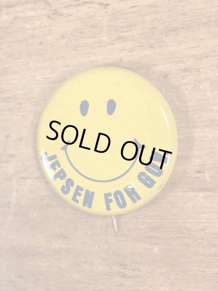 ’sのJepsen For Gov.のスマイルフェイスのヴィンテージの缶バッチ