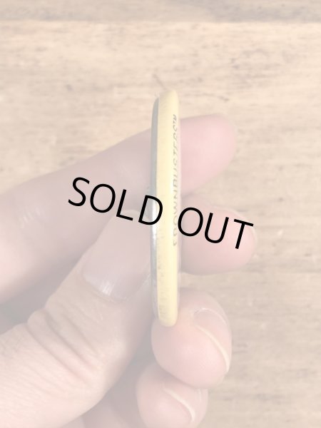 80年代頃のメッセージとスマイルが描かれたビンテージの缶バッチ