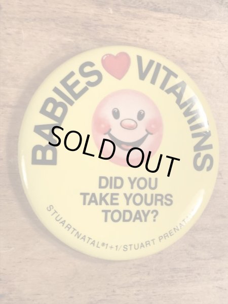 70年代頃の企業物のスマイルのビンテージの缶バッチ