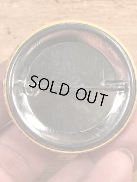 80’sのメッセージとスマイルが描かれたヴィンテージの缶バッジ