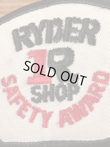 70年代頃のRyder Shop Safety Awardのビンテージの刺繡ワッペン