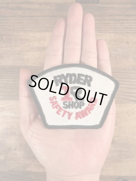 70'sのRyder Shop Safety Awardのヴィンテージの刺繡パッチ