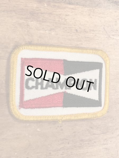 70年代頃のチャンピオンスパークプラグのビンテージの刺繡ワッペン