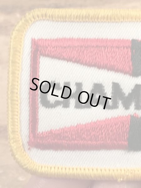 70年代頃のチャンピオンスパークプラグのビンテージの刺繡ワッペン