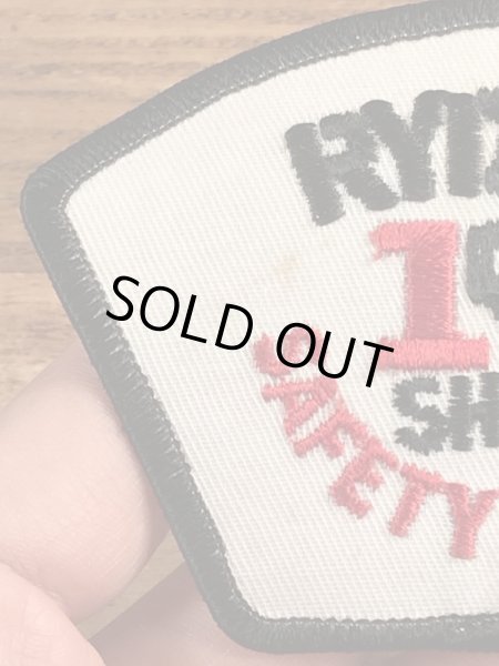 70年代頃のRyder Shop Safety Awardのビンテージの刺繡ワッペン