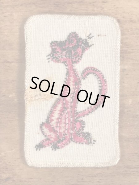 70’sのピンクパンサーのヴィンテージの刺繡パッチ