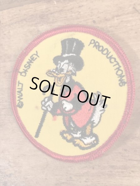 70’sのディズニーのスクルージマクダックのヴィンテージの刺繡パッチ