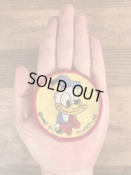 70年代頃のディズニーのドナルドダックのビンテージの刺繡ワッペン