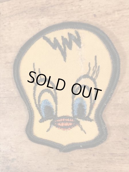 70’sのルーニーテューンズのトゥイーティーのヴィンテージの刺繡パッチ