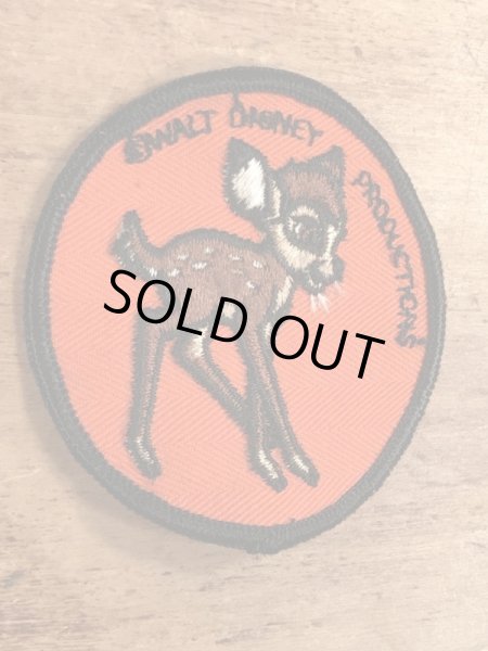 70年代頃のディズニーのバンビのビンテージの刺繡ワッペン