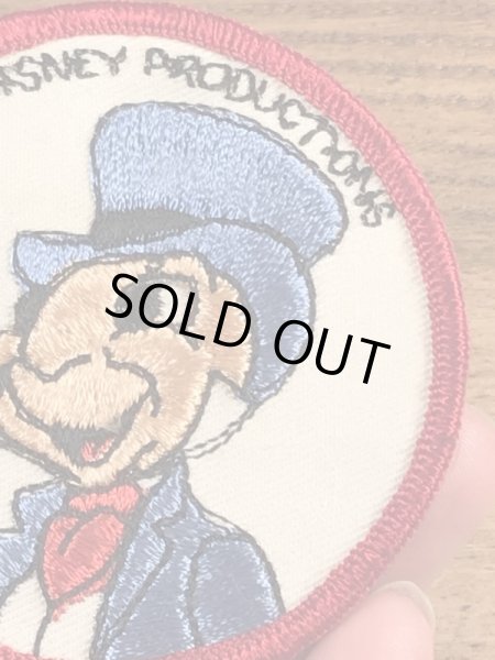 70’sのディズニーのジミニークリケットのヴィンテージの刺繡パッチ