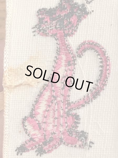 70’sのピンクパンサーのヴィンテージの刺繡パッチ