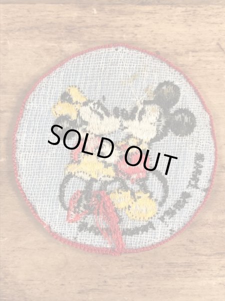 70’sのディズニーのミッキーマウスとミニーマウスのヴィンテージの刺繡パッチ