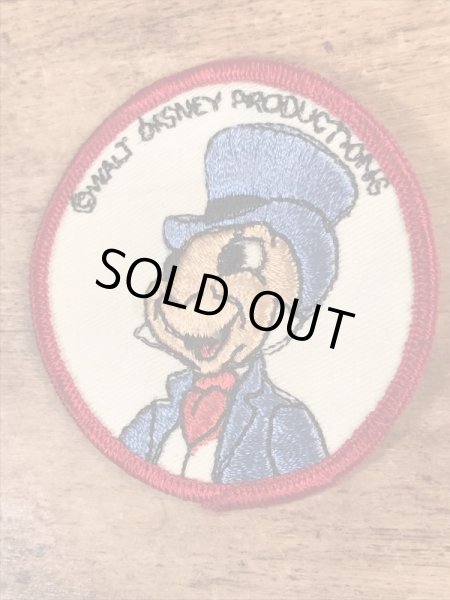70’sのディズニーのジミニークリケットのヴィンテージの刺繡パッチ
