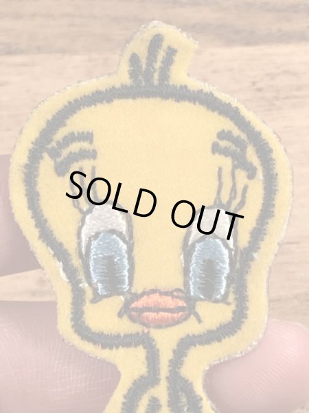 70年代頃のルーニーテューンズのトゥイーティーのビンテージの刺繡ワッペン