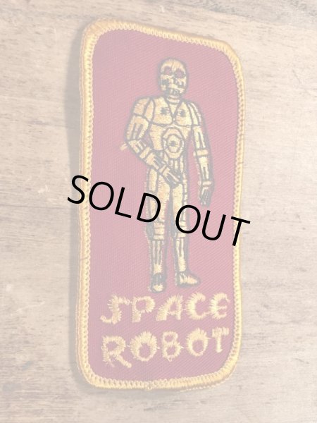 70年代頃のスペースロボットのビンテージの刺繡ワッペン