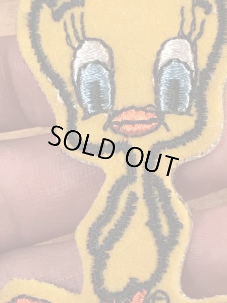 70年代頃のルーニーテューンズのトゥイーティーのビンテージの刺繡ワッペン