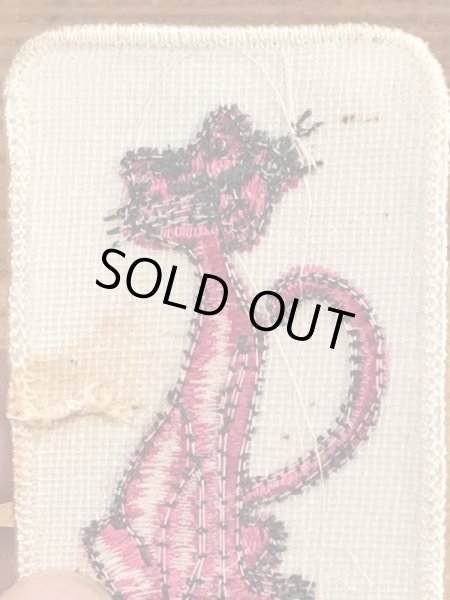 70’sのピンクパンサーのヴィンテージの刺繡パッチ