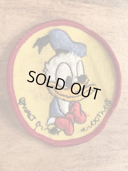 70年代頃のディズニーのドナルドダックのビンテージの刺繡ワッペン