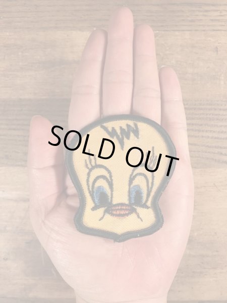 70年代頃のルーニーテューンズのトゥイーティーのビンテージの刺繡ワッペン